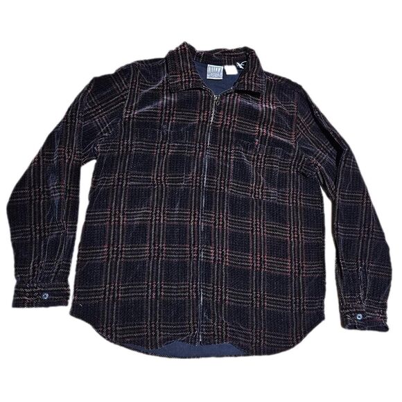 90s grunge cottagecore corduroy plaid jacket - Picture 1 of 3